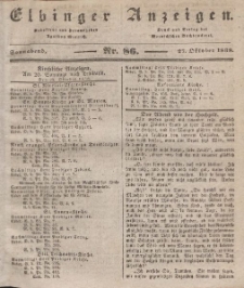 Elbinger Anzeigen, Nr. 86. Sonnabend, 27. Oktober 1838