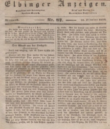 Elbinger Anzeigen, Nr. 87. Mittwoch, 31. Oktober 1838