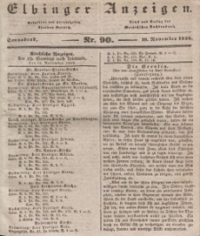 Elbinger Anzeigen, Nr. 90. Sonnabend, 10. November 1838