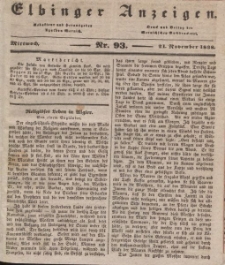 Elbinger Anzeigen, Nr. 93. Mittwoch, 21. November 1838