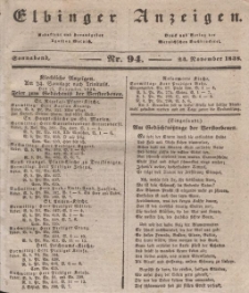 Elbinger Anzeigen, Nr. 94. Sonnabend, 24. November 1838