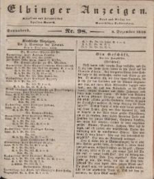 Elbinger Anzeigen, Nr. 98. Sonnabend, 8. Dezember 1838