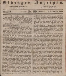 Elbinger Anzeigen, Nr. 99. Mittwoch, 12. Dezember 1838