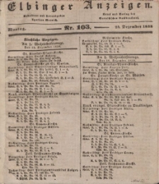 Elbinger Anzeigen, Nr. 103. Montag, 24. Dezember 1838