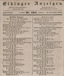 Elbinger Anzeigen, Nr. 104. Sonnabend, 29. Dezember 1838