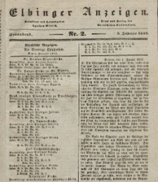 Elbinger Anzeigen, Nr. 2. Sonnabend, 5. Januar 1839