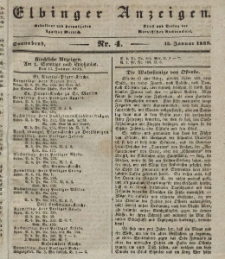 Elbinger Anzeigen, Nr. 4. Sonnabend, 12. Januar 1839