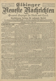 Elbinger Neueste Nachrichten, Nr. 132 Sonnabend 8 Juni 1912 64. Jahrgang