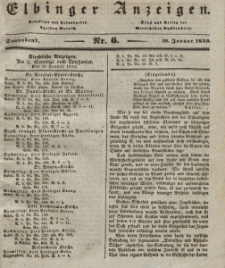 Elbinger Anzeigen, Nr. 6. Sonnabend, 19. Januar 1839