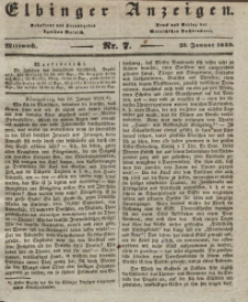 Elbinger Anzeigen, Nr. 7. Mittwoch, 23. Januar 1839