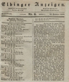 Elbinger Anzeigen, Nr. 8. Sonnabend, 26. Januar 1839