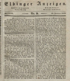 Elbinger Anzeigen, Nr. 9. Mittwoch, 30. Januar 1839