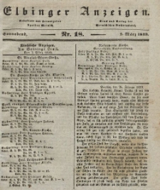 Elbinger Anzeigen, Nr. 18. Sonnabend, 2. März 1839