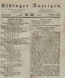 Elbinger Anzeigen, Nr. 20. Sonnabend, 9. März 1839