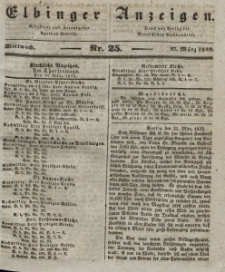 Elbinger Anzeigen, Nr. 25. Mittwoch, 27. März 1839