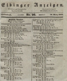 Elbinger Anzeigen, Nr. 26. Sonnabend, 30. März 1839