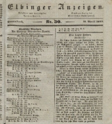 Elbinger Anzeigen, Nr. 30. Sonnabend, 13. April 1839
