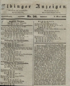 Elbinger Anzeigen, Nr. 36. Sonnabend, 4. Mai 1839