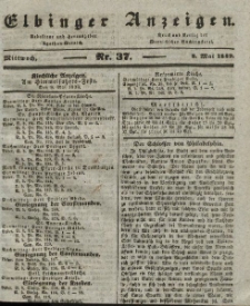 Elbinger Anzeigen, Nr. 37. Mittwoch, 8. Mai 1839