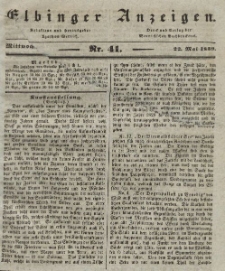 Elbinger Anzeigen, Nr. 41. Mittwoch, 22. Mai 1839