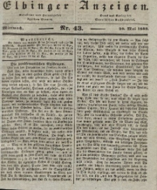 Elbinger Anzeigen, Nr. 43. Mittwoch, 29. Mai 1839