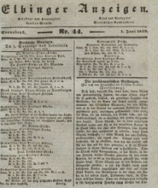 Elbinger Anzeigen, Nr. 44. Sonnabend, 1. Juni 1839