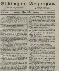 Elbinger Anzeigen, Nr. 45. Mittwoch, 5. Juni 1839