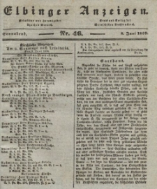 Elbinger Anzeigen, Nr. 46. Sonnabend, 8. Juni 1839