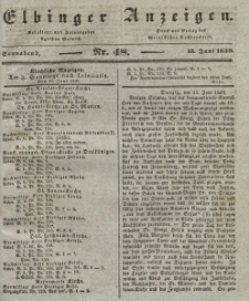 Elbinger Anzeigen, Nr. 48. Sonnabend, 15. Juni 1839