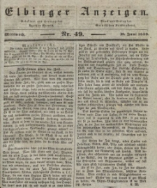 Elbinger Anzeigen, Nr. 49. Mittwoch, 19. Juni 1839