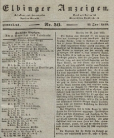 Elbinger Anzeigen, Nr. 50. Sonnabend, 22. Juni 1839
