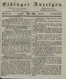 Elbinger Anzeigen, Nr. 59. Mittwoch, 24. Juli 1839