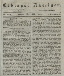 Elbinger Anzeigen, Nr. 65. Mittwoch, 14. August 1839