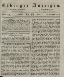 Elbinger Anzeigen, Nr. 67. Mittwoch, 21. August 1839