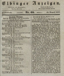 Elbinger Anzeigen, Nr. 68. Sonnabend, 24. August 1839