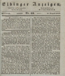 Elbinger Anzeigen, Nr. 69. Mittwoch, 28. August 1839