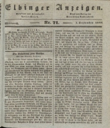 Elbinger Anzeigen, Nr. 71. Mittwoch, 4. September 1839