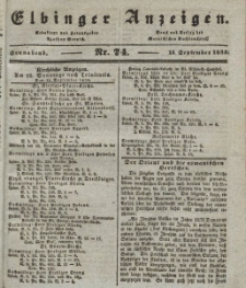 Elbinger Anzeigen, Nr. 74. Sonnabend, 14. September 1839
