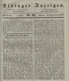 Elbinger Anzeigen, Nr. 75. Mittwoch, 18. September 1839