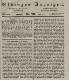 Elbinger Anzeigen, Nr. 79. Mittwoch, 2. Oktober 1839