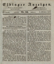 Elbinger Anzeigen, Nr. 81. Sonnabend, 9. Oktober 1839