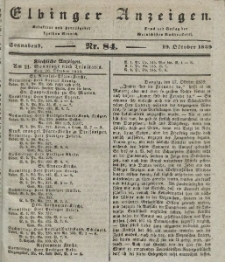 Elbinger Anzeigen, Nr. 84. Sonnabend, 19. Oktober 1839