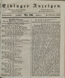 Elbinger Anzeigen, Nr. 86. Sonnabend, 26. Oktober 1839