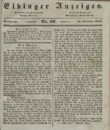 Elbinger Anzeigen, Nr. 87. Mittwoch, 30. Oktober 1839