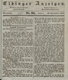 Elbinger Anzeigen, Nr. 93. Mittwoch, 20. November 1839