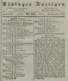 Elbinger Anzeigen, Nr. 94. Sonnabend, 23. November 1839