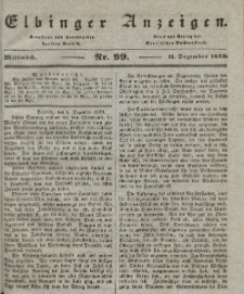 Elbinger Anzeigen, Nr. 99. Mittwoch, 11. Dezember 1839