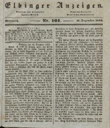 Elbinger Anzeigen, Nr. 101. Mittwoch, 18. Dezember 1839