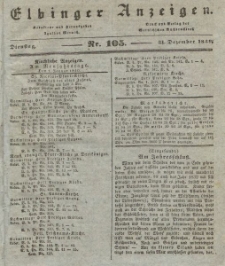 Elbinger Anzeigen, Nr. 105. Dienstag, 31. Dezember 1839