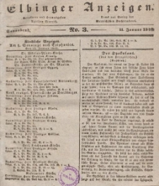 Elbinger Anzeigen, Nr. 3. Sonnabend, 11. Januar 1840